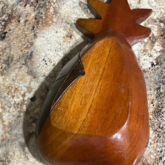 Hand Carved Wooden Pineapple Shaped Bowl - Picture 4 of 4